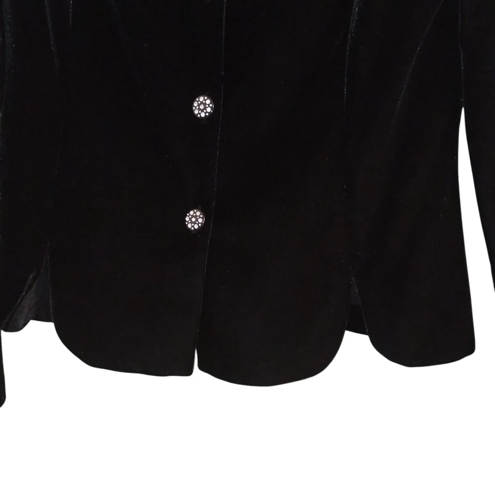 Ronni Nicole Petite Black Velvet Jacket Size Small Petite - Picture 3 of 5